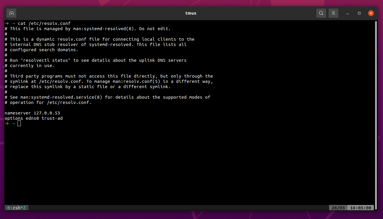 linux resolv conf warning